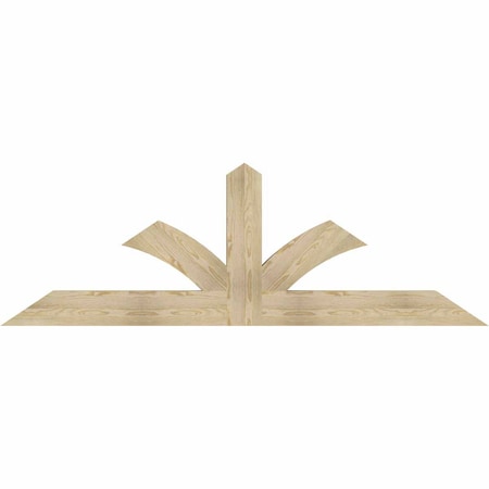 Ekena Millwork Richland Rough Sawn Timber Gable Bracket, Douglas Fir, 84"W x 28"H x 4"D x 6"F, 8/12 Pitch GBW084X28X0406RIC00RDF